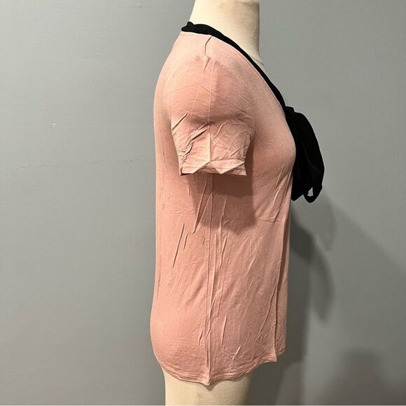 JASON WU for Target Blush Pink V-Neck Bow Tie Short Sleeve Blouse Size Small - Picture 4 of 8